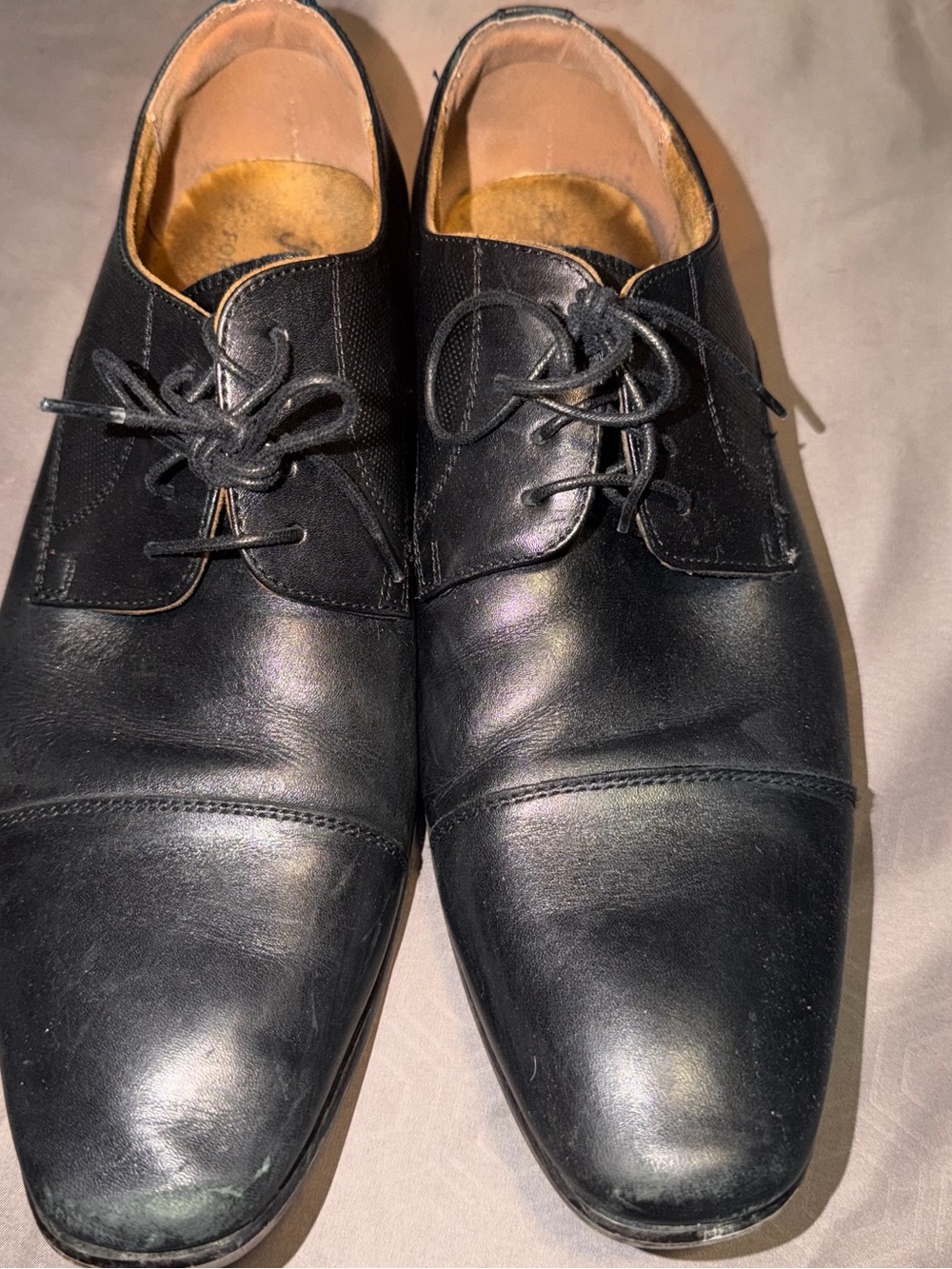 Florsheim Black Leather Lace-Up Oxfords